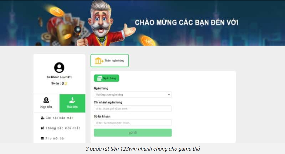 Hướng Dẫn Rút Tiền 123win Về Túi Một Cách Nhanh Chóng