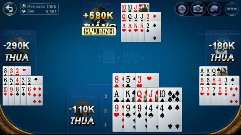 Một số từ ngữ thường dùng trong game Mậu Binh online 123win